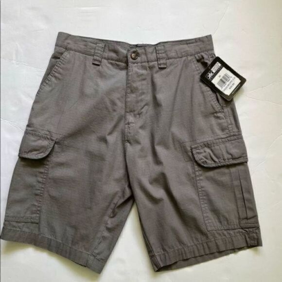 CANYON Guide Outfitters mens cargo shorts 32 gray pockets zipper button NWT - Picture 1 of 14